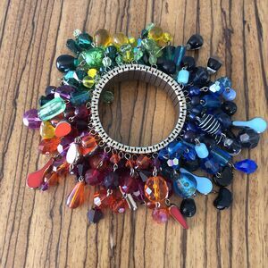 Vintage Eric Beamon 1980s Heavy Multiple Beaded Bangle Bracelet